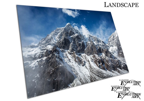 Himalayan mountains blue skies over mount Everest Poster Print X1506
