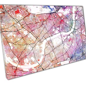 Chelsea London Watercolor Map Wall Art Print - Ready to Hang Home Office Decor