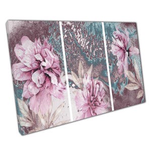 Elegant Pink Floral Abstract Canvas: Modern Artwork for Home & Office Walls