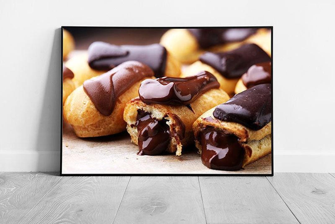 Elegant Eclair Wall Art Print: French Pastry Photography for Cafe ...