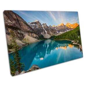 Scenic Moraine Lake Canvas Print: Rocky Mountains Canadian Landscape Wall Art for Home & Office Decor