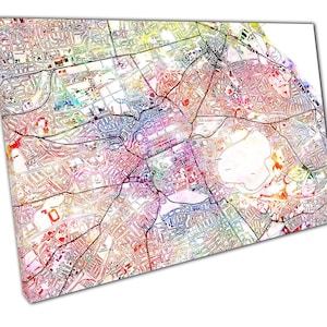 Impression d'art aquarelle plan des rues d'Édimbourg - Écosse décoration murale pour la maison ou le bureau