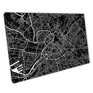 Manschettenknöpfe von Manschette und Knoten: Minimalistische Stadtkarte Schwarz-Weiß für Zuhause und das Büro