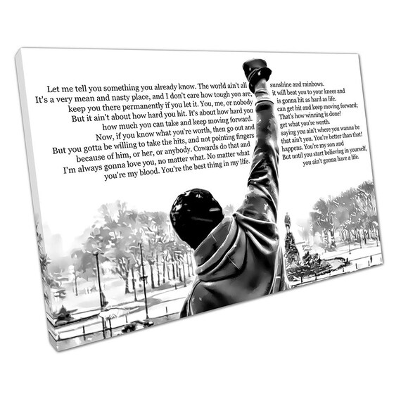 Noir Blanc Rocky Balboa Boxe Citation Laissez Moi Vous Dire Etsy France