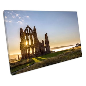 Whitby Abbey Sun Star Print: North Yorkshire Coastal Landmark Wall Art for Home & Office Decor
