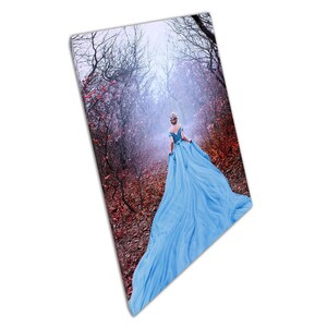 Mystic Foggy Autumnal Woodland Canvas Wall Art Print for Home  Office Decor