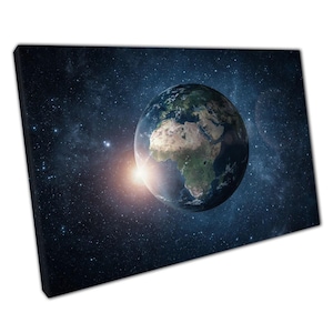 Kosmische Erde Leinwand: Sternenklare Galaxie Wandbild für Zuhause & im Büro - Planet Universum Weltraum Deko Druck