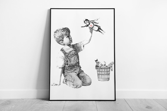 Banksy Game Changer Nurse Tribute Wall Art Print on Paper Framed