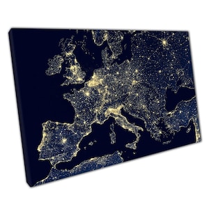 Europa Nachthimmel Wand Kunst Druck Leinwand Dekor für Home Office