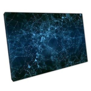 Blue SCI-FI Pattern Canvas Print - Digital Graphic Wall Art for Home  Office Decor - Ready to Hang