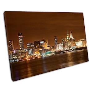 Liverpool Skyline Wall Art: Liver Building & Albert Docks Canvas Print for Home Office Decor