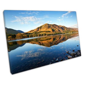 Serene Lake Buttermere Reflection Print: English Lake District Wall Art for Home & Office Decor