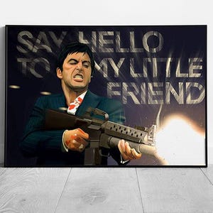Scarface Tony Montana Zitat Wand Kunst Druck - Gerahmtes Film Poster Bild auf Papier