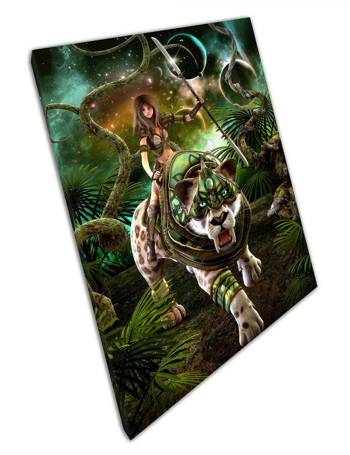 Lady Warrior Hunting With Saber Tooth Tiger Fantasy Animal - Etsy Lady Warrior Hunting With Saber Tooth Tiger Fantasy Animal - Etsy
