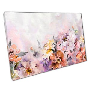 Elegant Peony Watercolor Canvas Print: Spring Floral Wall Art for Home & Office Decor