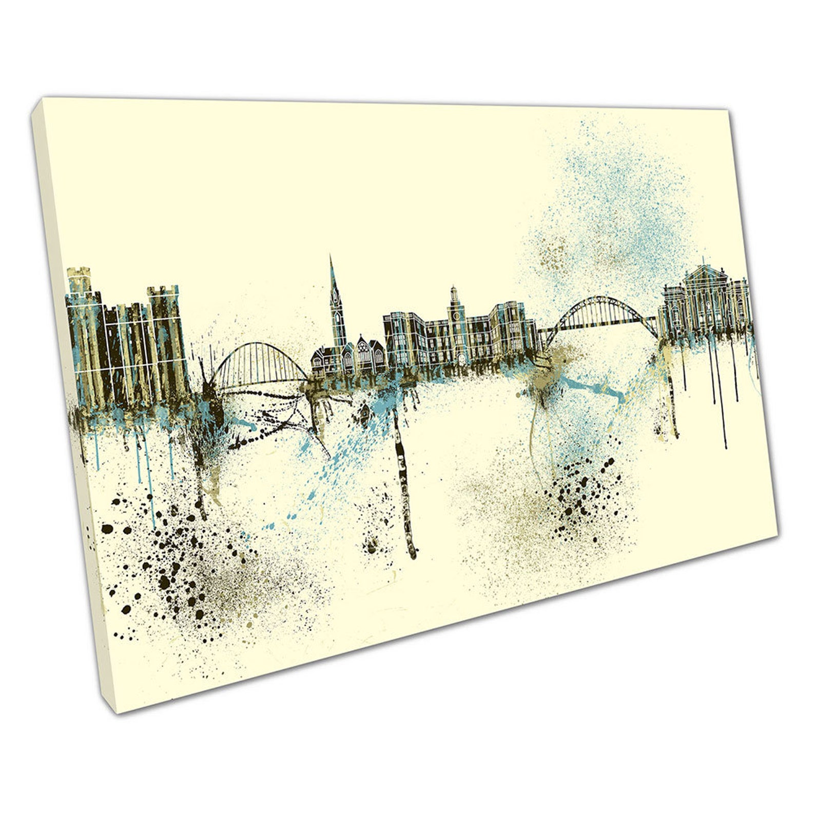 Painterly City of Newcastle Landmarks England Spray Paint Etsy
