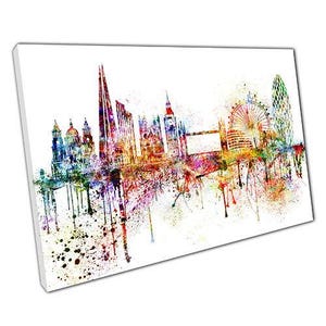 Vibrant London Skyline Canvas Print: Colorful Cityscape Art for Home & Office Decor