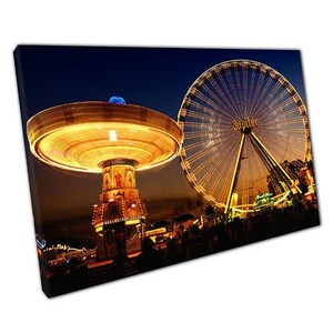 Riesenrad Leinwand Druck Bereit zum Aufhängen Rummelplatz Fahrten Wand Kunst für Home Office Decor