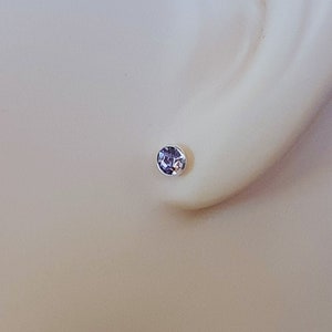 Swarovski Birthstone June Alexandrite Pink Crystal Stud Earrings, 925 Sterling Silver Jewellery Gift