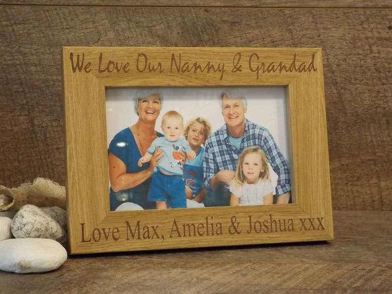 PERSONALISED GRANDPARENTS 7x5 PHOTO FRAME BIRTHDAY CHRISTMAS NAN GRANDAD