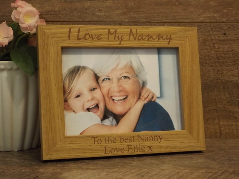 New born Nanny Grandad Gift Personalised Engraved Landscape 7 x 5/" Photo Frame
