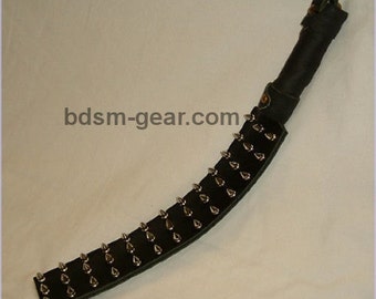 Large Spiked LEATHER Spanking Paddle. One of our Favorites. Made in the USA