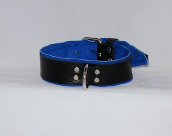Leather Bondage Collar with D-Ring, Handcrafted
