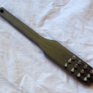 Small Spiked Wood Spanking  Paddle