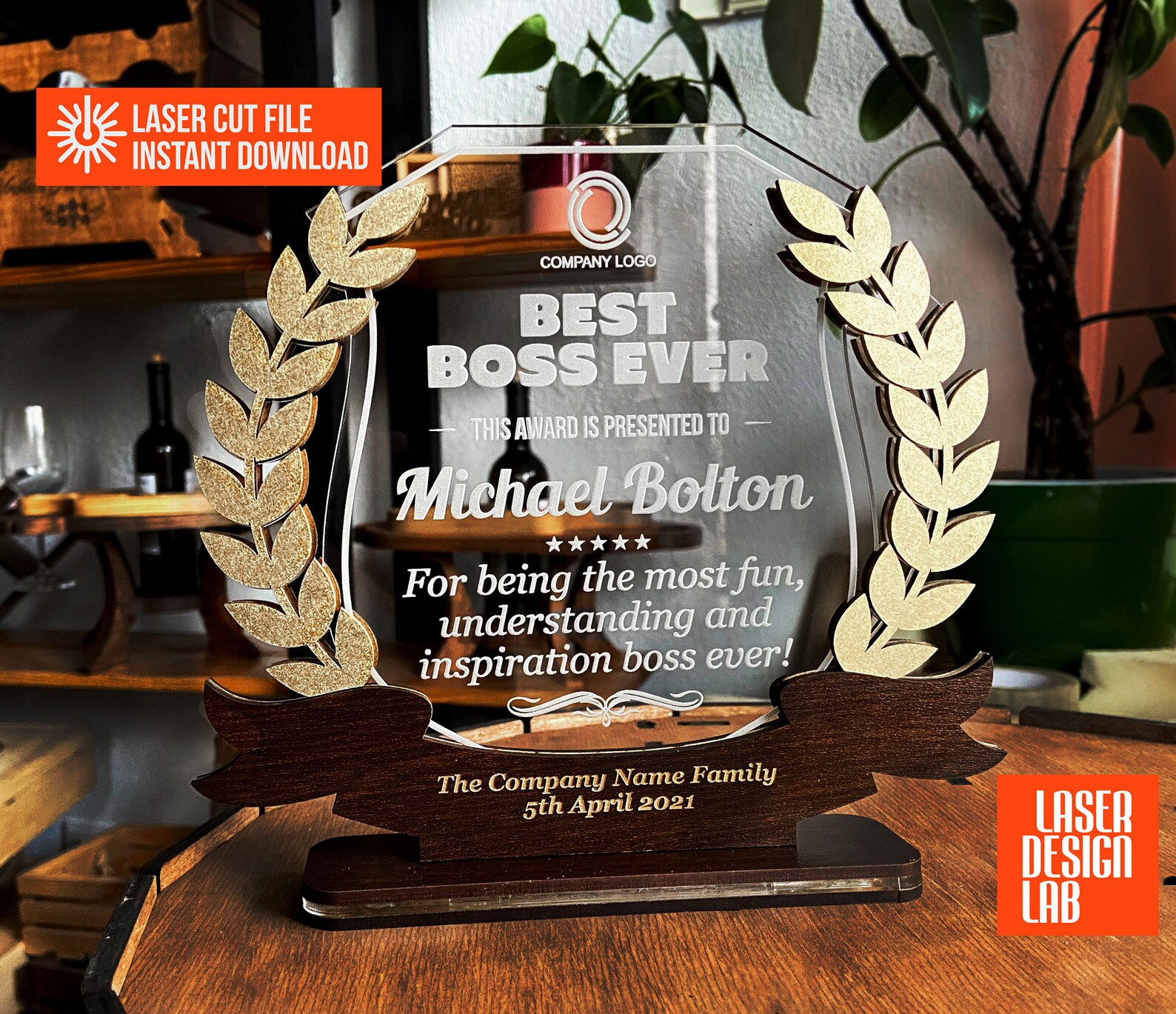 Best Boss Gift Gift For Boss Thank You Boss Award Laser Etsy