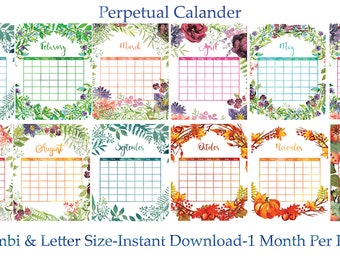 perennial calendar etsy