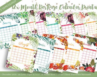 perennial calendar etsy