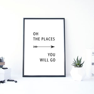 Oh the Places you will go,Zitat,Motivierende Zitat Druck,Inspirational Quote Art,Kinderzimmer Wandkunst,Sofort Download,Kinderzimmer Zitate