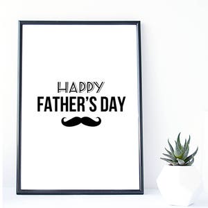 Cartão de Feliz Dia dos Pais para imprimir, Estampa de bigode, Cartão de Dia dos Pais, Presente para ele, Cartão de felicitações, Cartão dobrado 5x7, Download instantâneo, Cartão para o pai