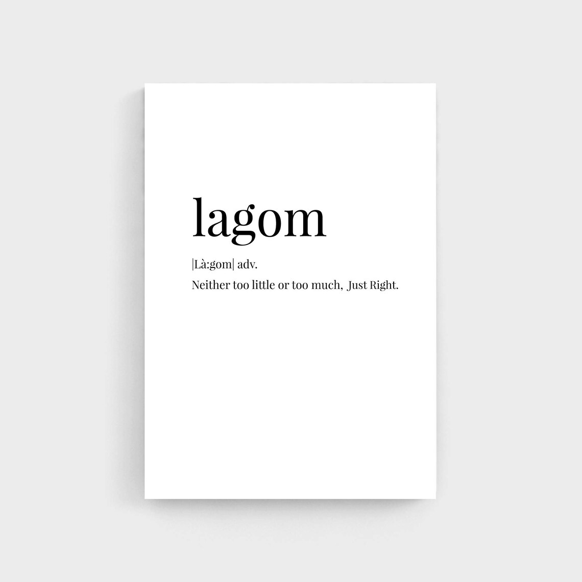 Lagom Definition Print Swedish Art Instant Download Etsy Ireland