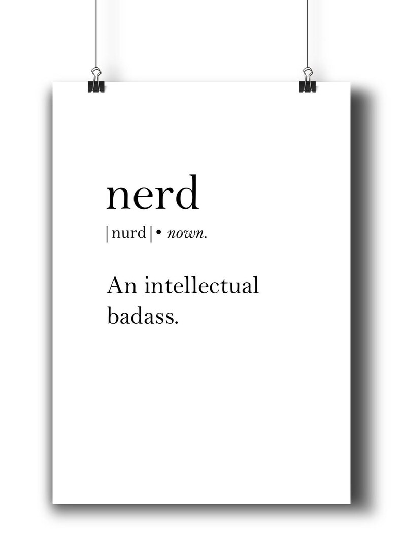 NERD Definition Print Digital Download Instant Download Etsy