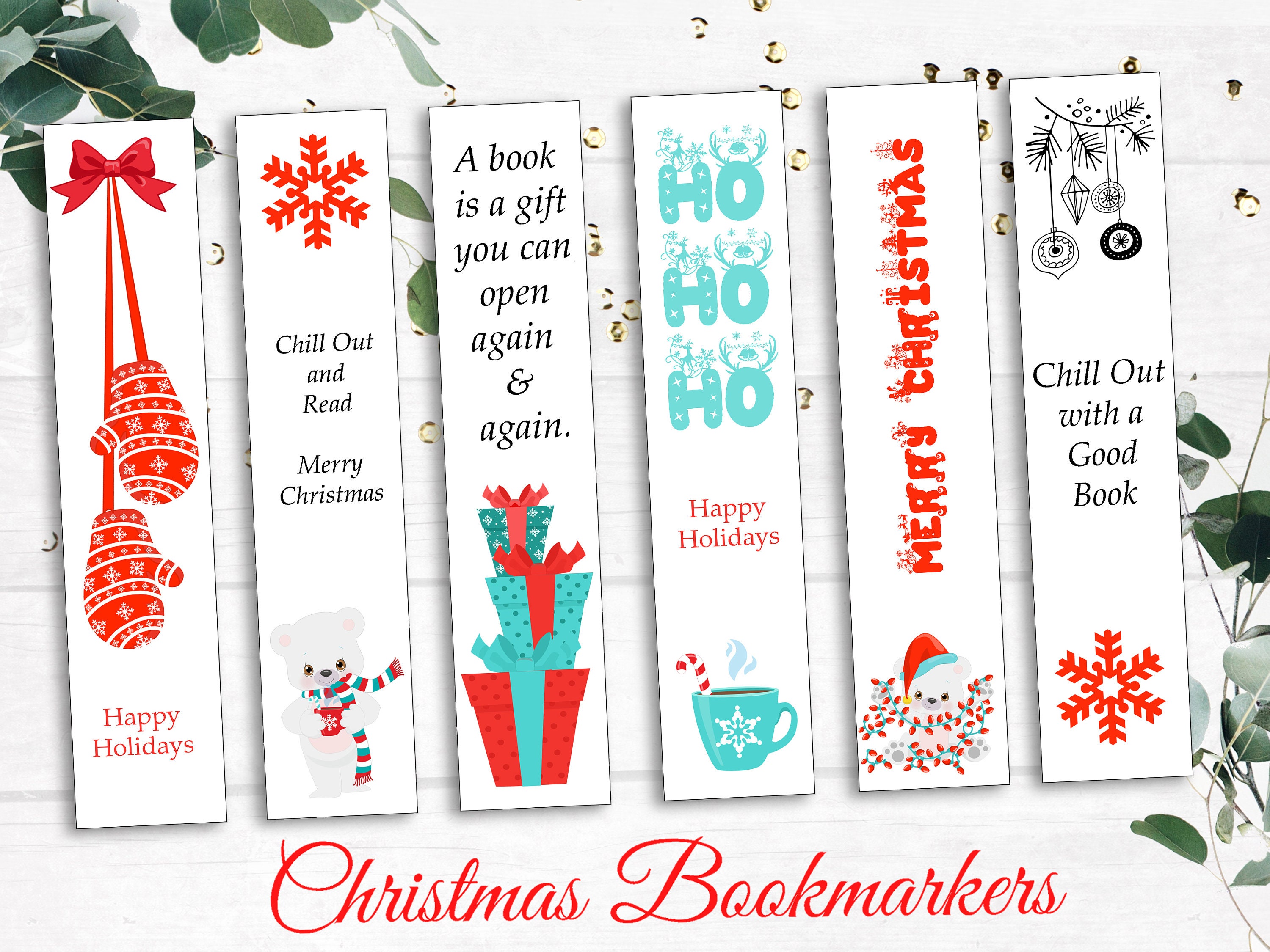 Druckbare WeihnachtsLesezeichen Set von 6 Weihnachten Etsy.de