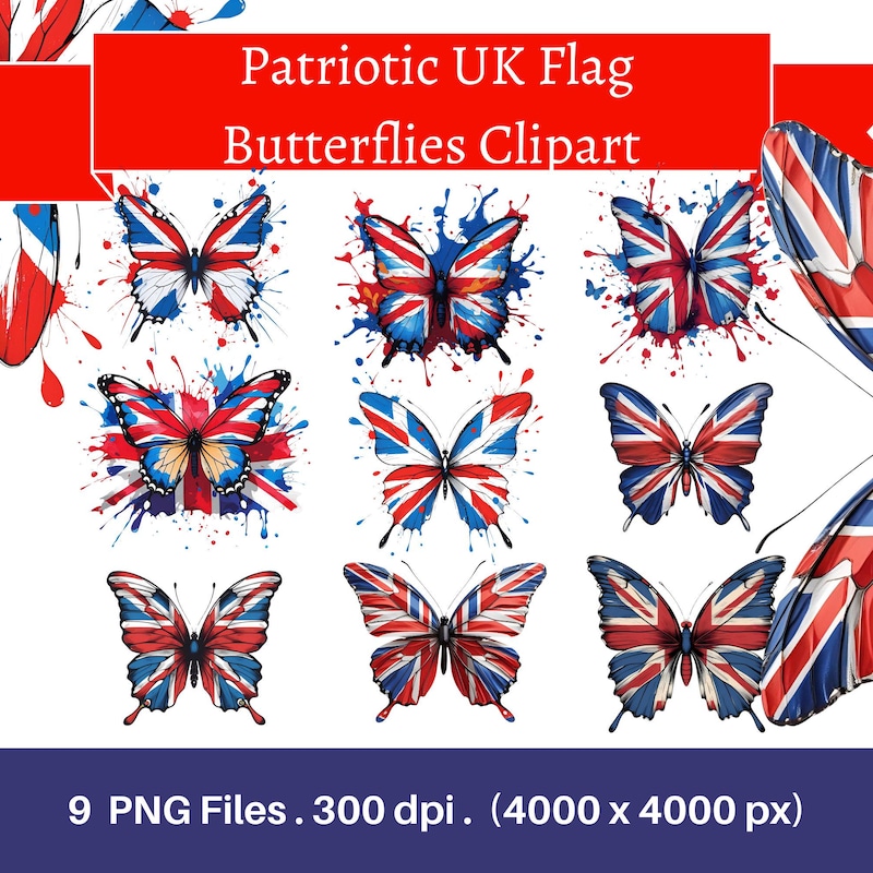 Uk Flag Butterfly - Etsy