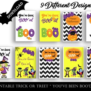 Set di cartoline "Sei stato fischiato", cartoline di Halloween stampabili, etichette regalo "Sei stato fischiato" di Halloween, set di 9, etichette regalo di Halloween, digitali