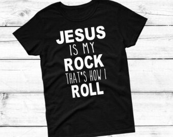 Jesus is My Rock That's How I Roll-Rock and Roll Kids Shirt- Jesus Shirt- Toddler Shirt
