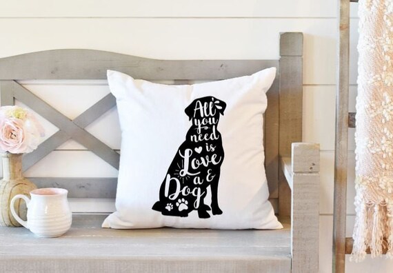 All You Need is Love and a Dog Pillow- Custom Dog Pillow- Fur Mama