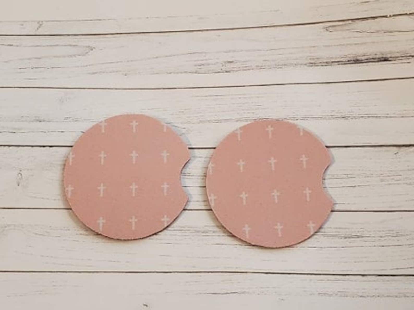 Car Coaster Set of 2 Cross Car Coasters Set of 2 Cross Print Etsy