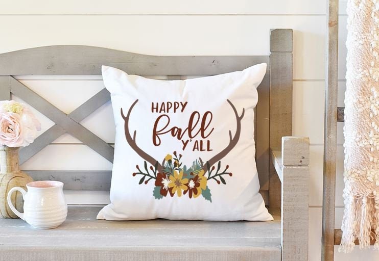 Happy Fall Y'all Double Sided Outdoor Pillow
