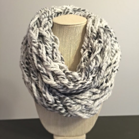 Items similar to Gray Variations Arm Knit Scarf on Etsy