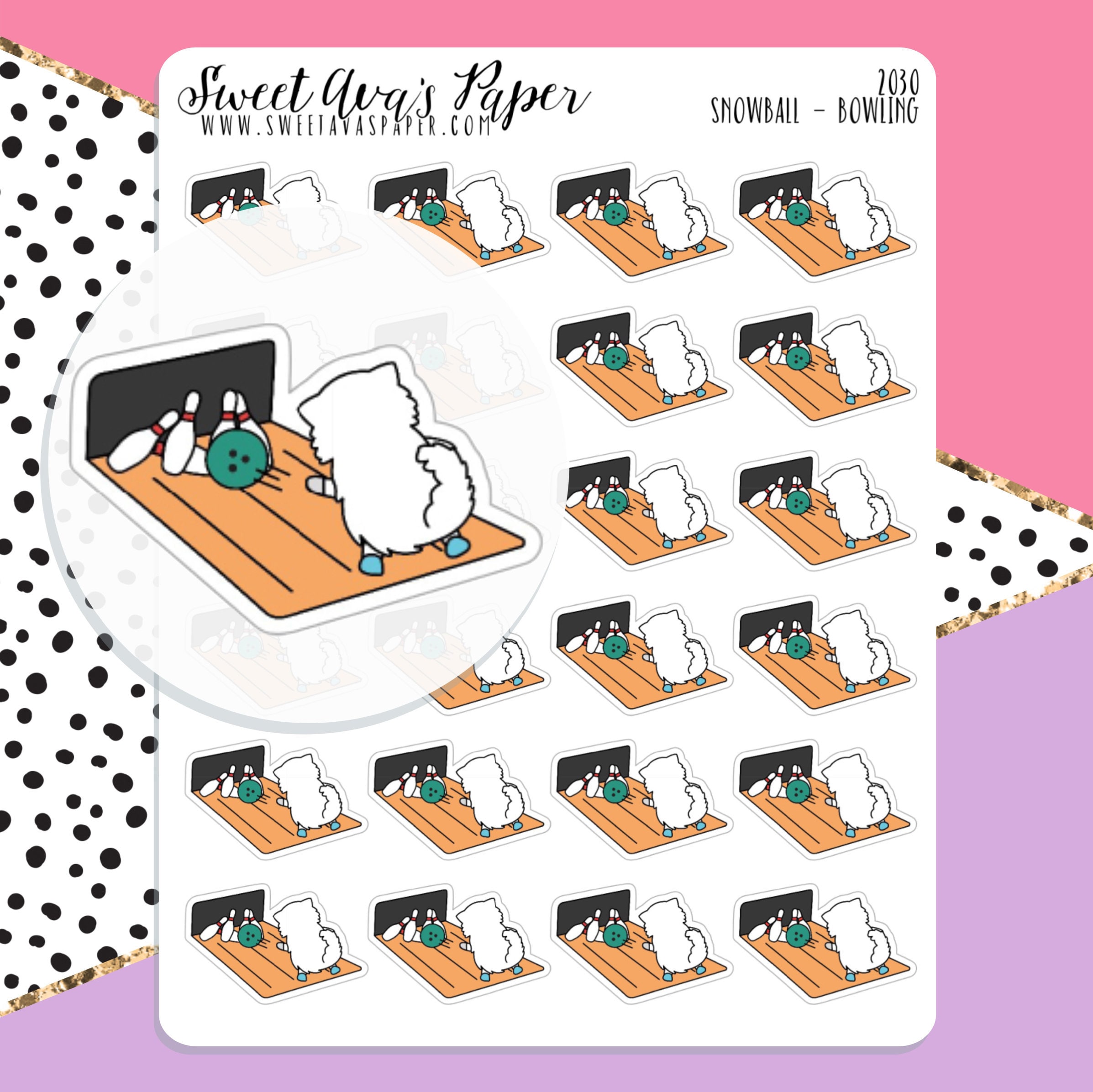 Bowling Planner Stickers Summer Planner Stickers Etsy