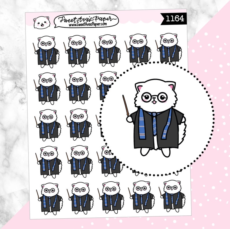 Wizard Planner Stickers Nerdy Planner Stickers Cat Planner Etsy