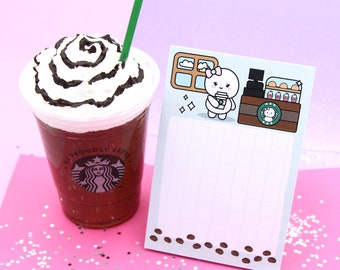 Coffee Cafe -  4" x 6" Memo Notepad - 25 Sheets - Dottie - To Do List - List Making - Stationery Gift - Teacher Gift - Stocking Stuffer