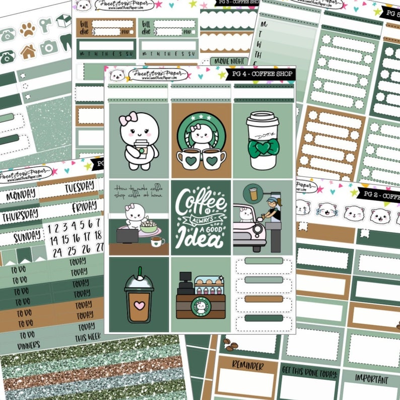 Coffee Shop Personal Planner Kit