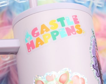 CLEAR Castle Happens Vinyl Sticker, Tumbler Sticker, Water Bottle Sticker, Weatherproof