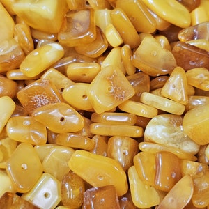Butterscotch Baltic Amber Chip Beads: 20, 40, 100 Carat Lots