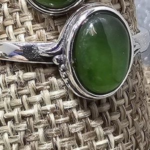 Canadian Nephrite Jade Ring: Sterling Silver Gemstone, Sizes 4-12
